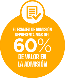 •	El examen de admisión representa más del 60% del peso de la admisión
